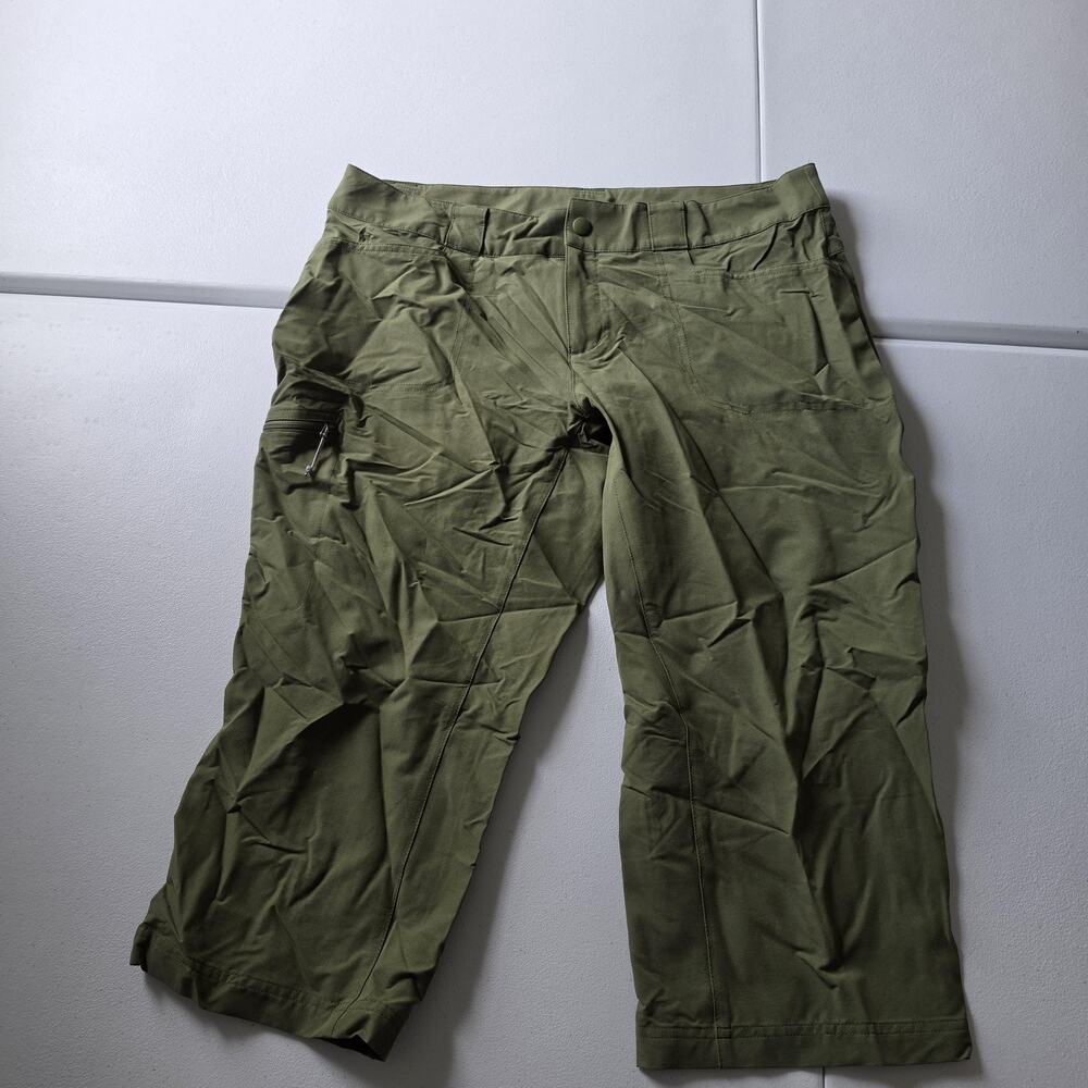Eastern Mountain Sports Capri Pants Womens 12 Green Hiking Outdoor Zip Pockets